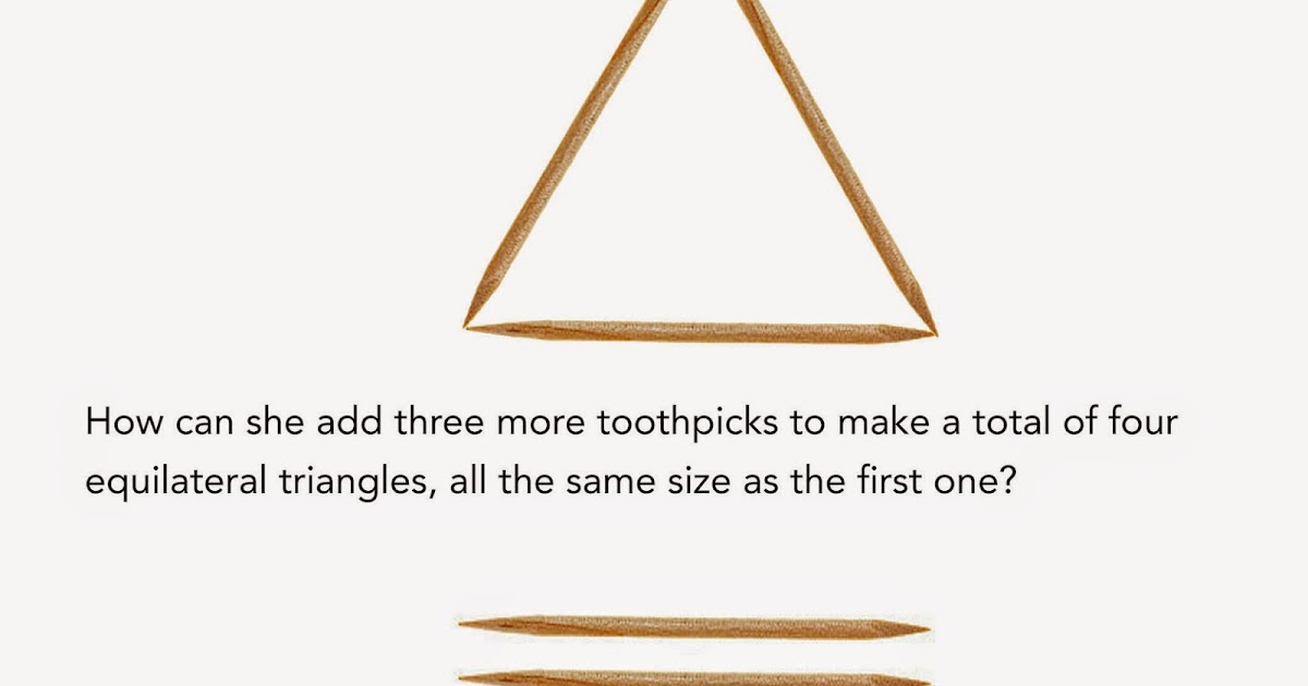 1001 Math Problems Six Toothpick Problem